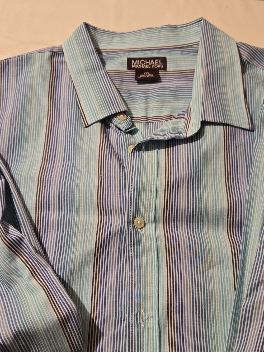 MICHAEL Michael Kors Blue Striped Men’s Dress Shirt